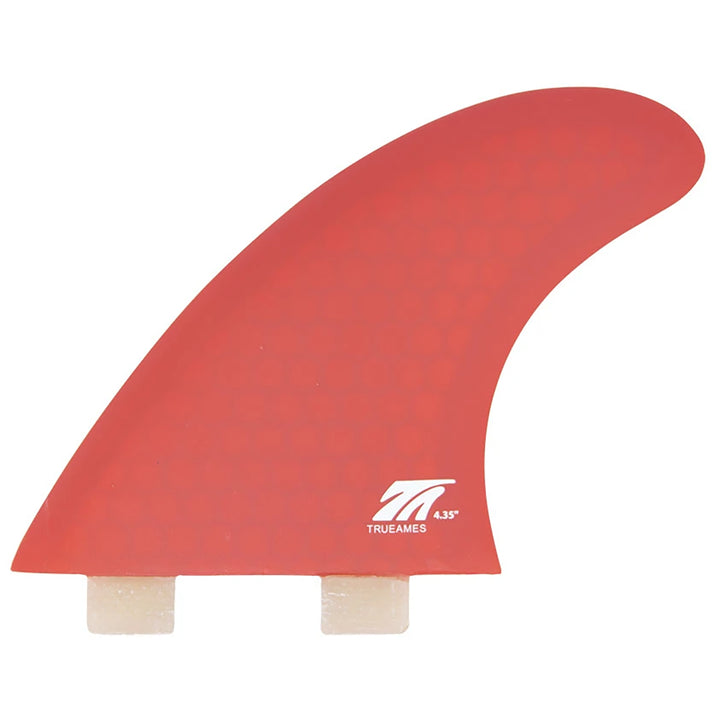 True Ames Side Bite 4.35" FCS Fin Set Red Hexcore