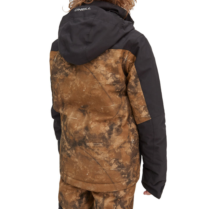 O'Neill Hammer Jr. All Over Print Jacket - Boys' Black AOP Beige