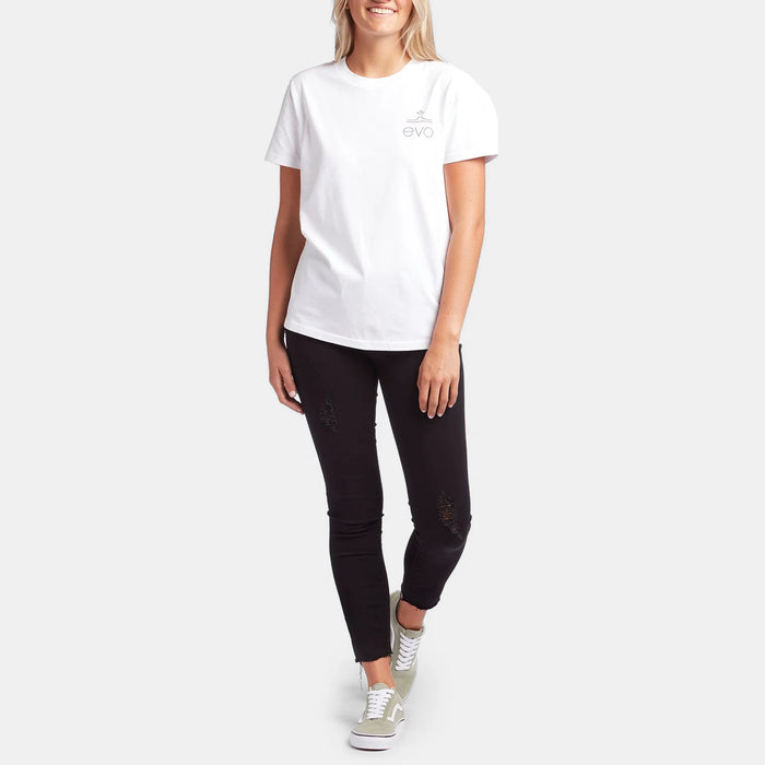 evo Square Light Logo T-Shirt - Women's White