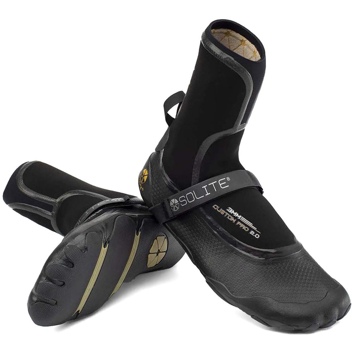 Solite 3mm Custom Pro 2.0 Wetsuit Boots Black/Gum