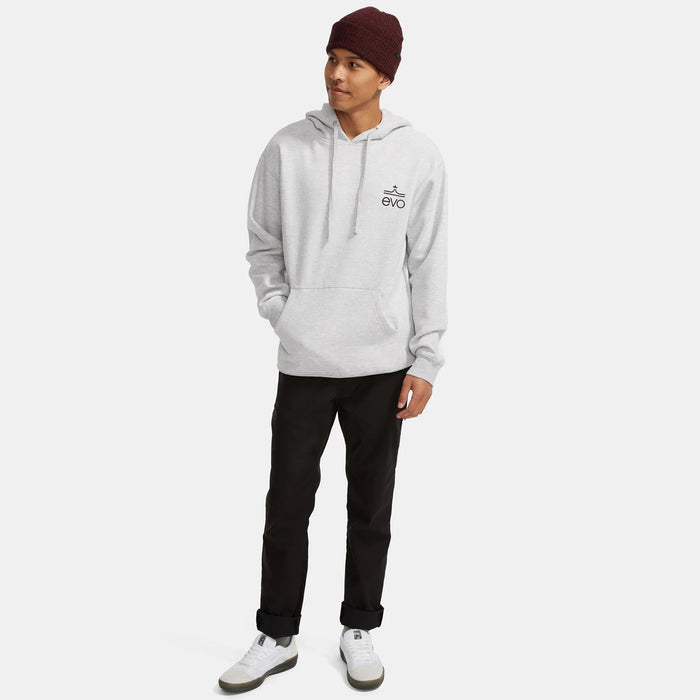 evo Square Logo Pullover Hoodie Heather Grey