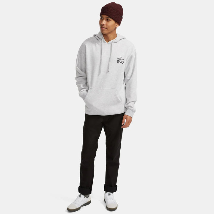 evo Square Logo Pullover Hoodie Heather Grey