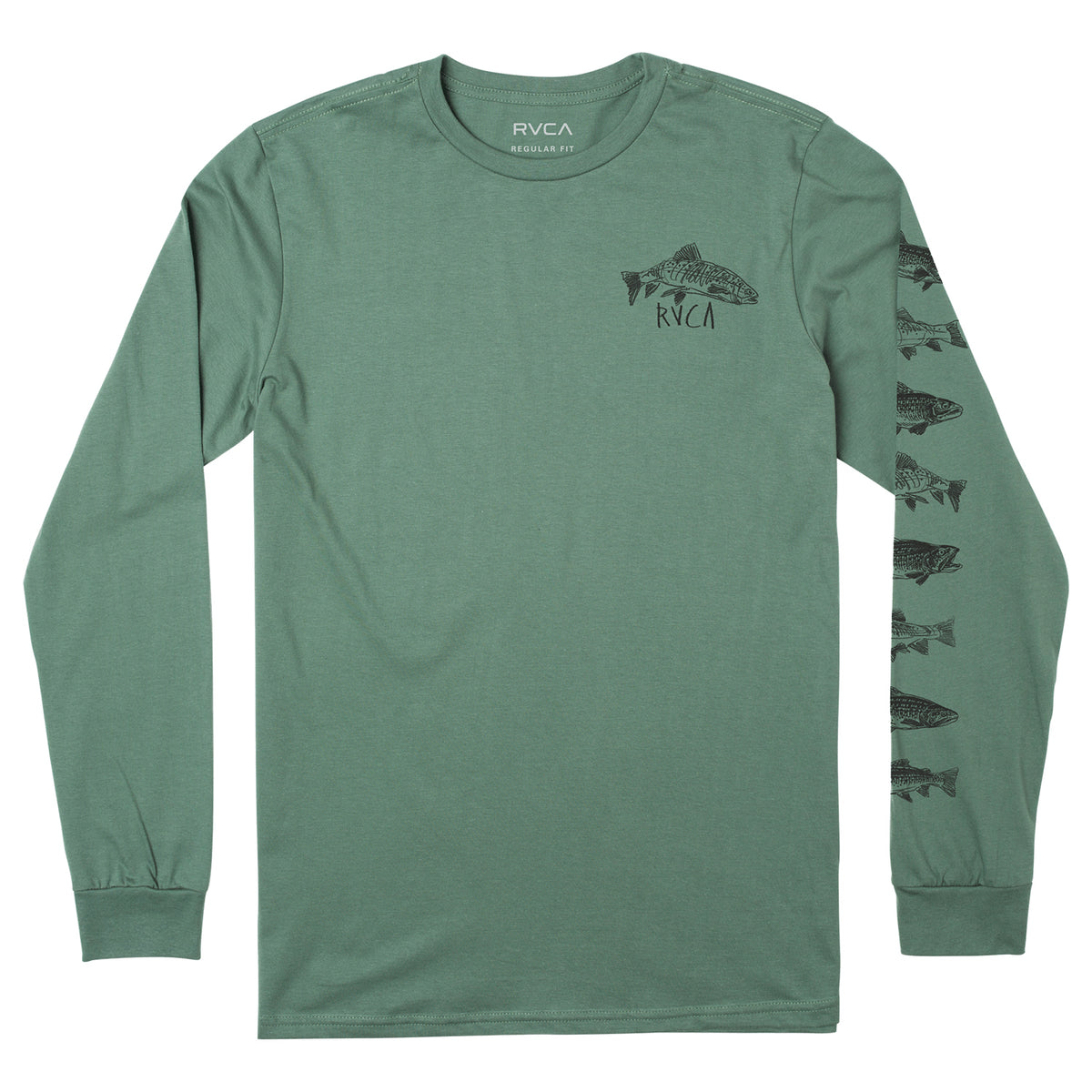 RVCA Downstream Long Sleeve T-Shirt - Men's Spinach
