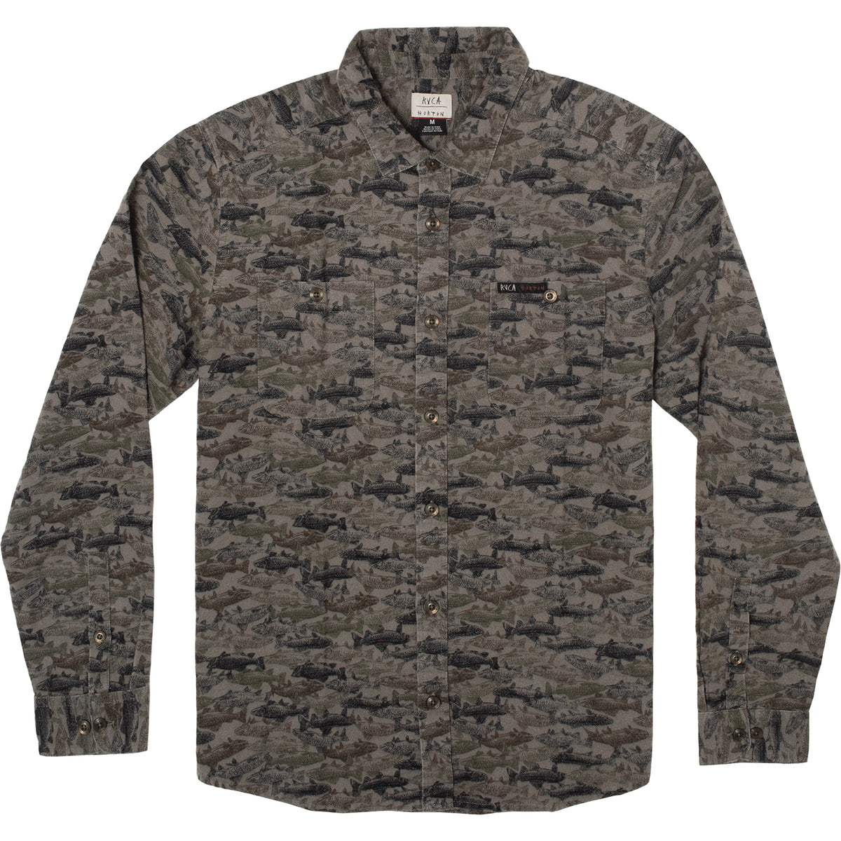 RVCA Horton Fish Camo Flannel - Men's Camo