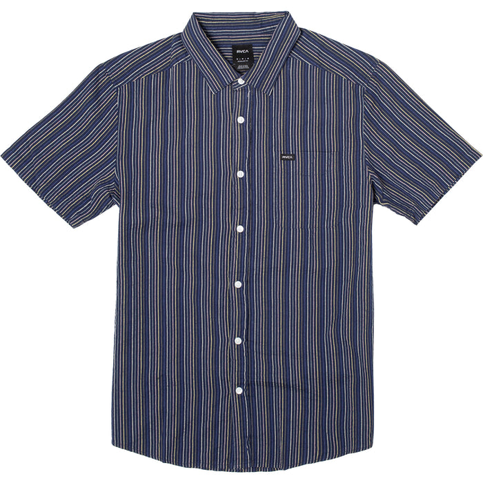 RVCA Endless Seersucker Short-Sleeve Shirt Moody Blue