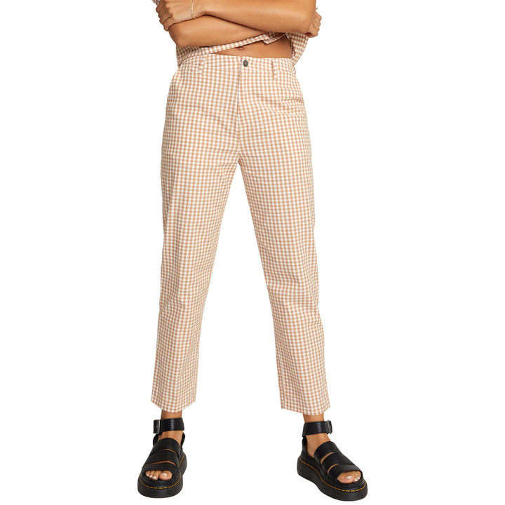 RVCA Gingham Weekend Pant - Women's Sand