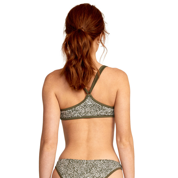 RVCA Blocked Bralette Bikini Top - Women's Micro Cat Olive