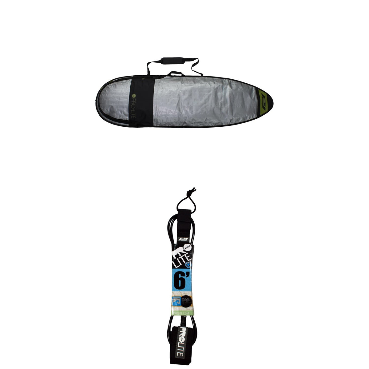Pro-Lite Resession Shortboard 5'10" Day Bag + 6' Freesurf Surfboard Leash