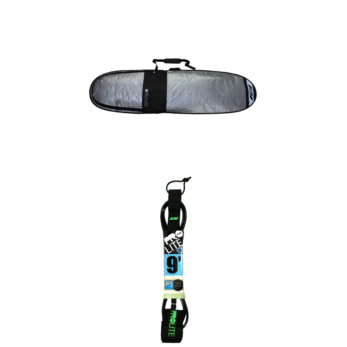 Pro-Lite Resession Longboard 9'0" Day Bag + 9' Freesurf Double Swivel Surfboard Leash