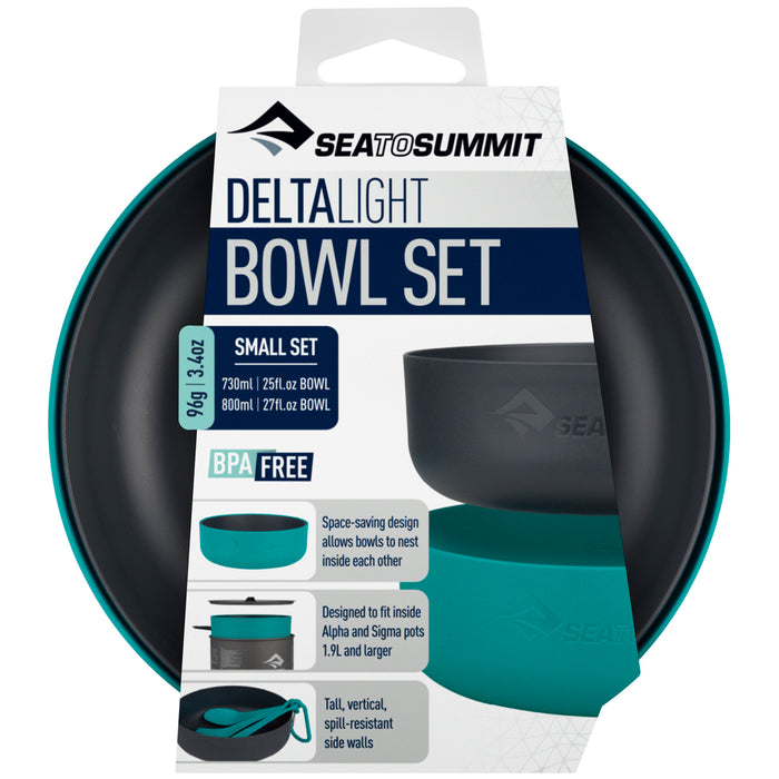Sea to Summit Delta Light Bowl Set - Small Charcoal/Pacific Multi