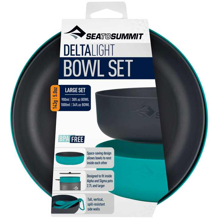 Sea to Summit Delta Light Bowl Set - Large Charcoal/Pacific Multi