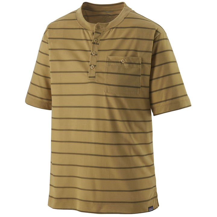 Patagonia Capilene® Cool Trail Bike Henley Furrow Stripe: Moray Khaki