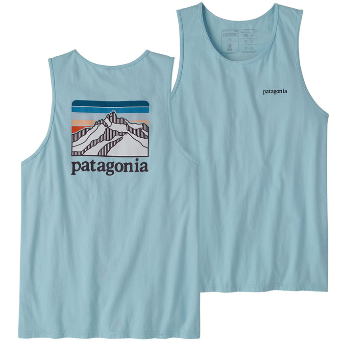Patagonia Line Logo Ridge Organic Tank Top - Men's Fin Blue