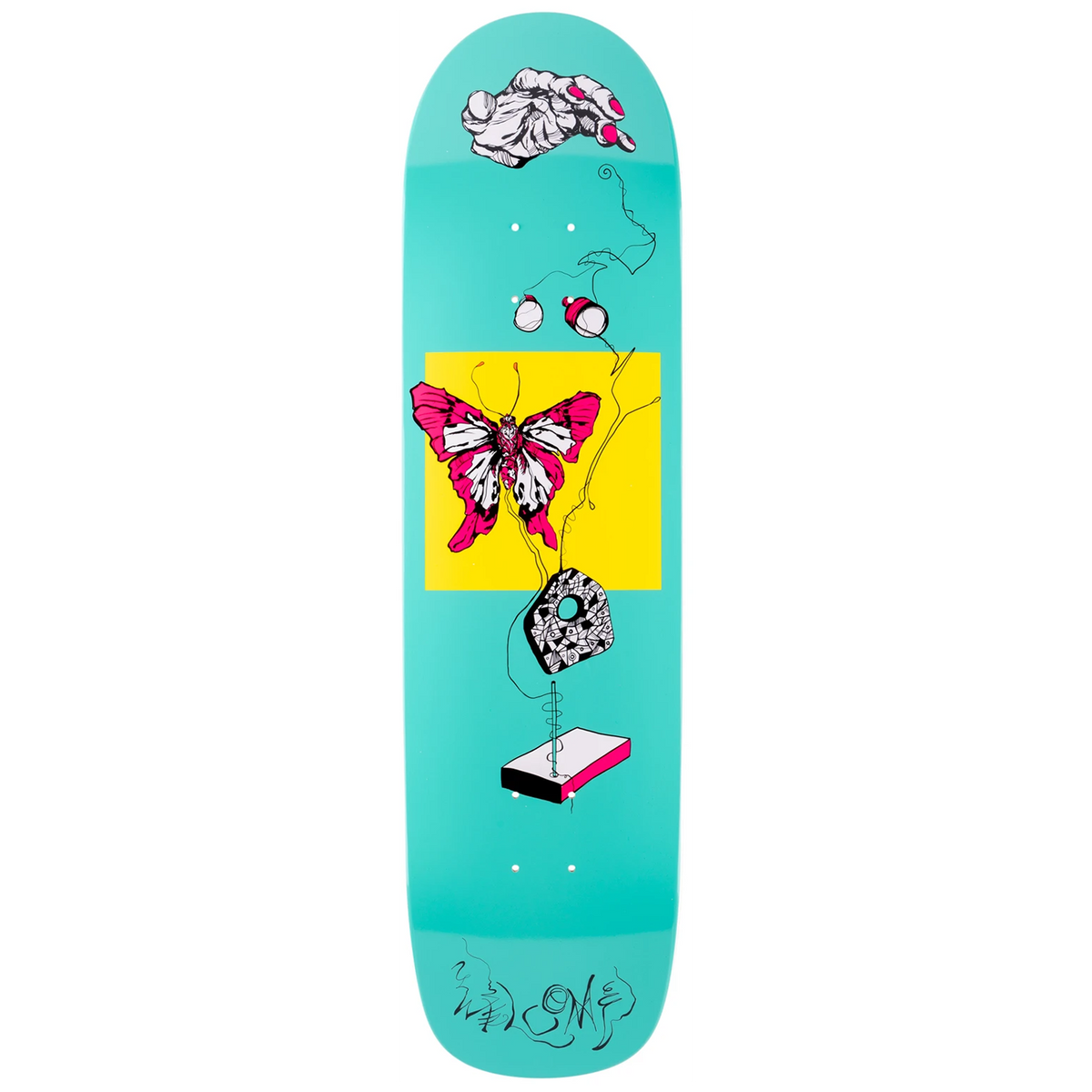 Welcome Puppet Master on Son of Planchette Teal White Dip 8.38 Skateboard Deck
