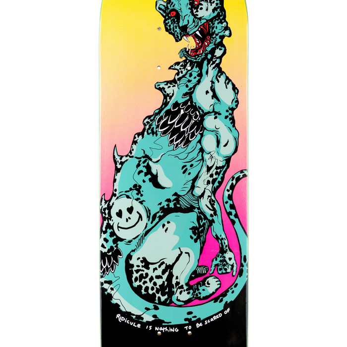 Welcome Cheetah on Son of Moontrimmer Black Surf Fade 8.25 Skateboard Deck