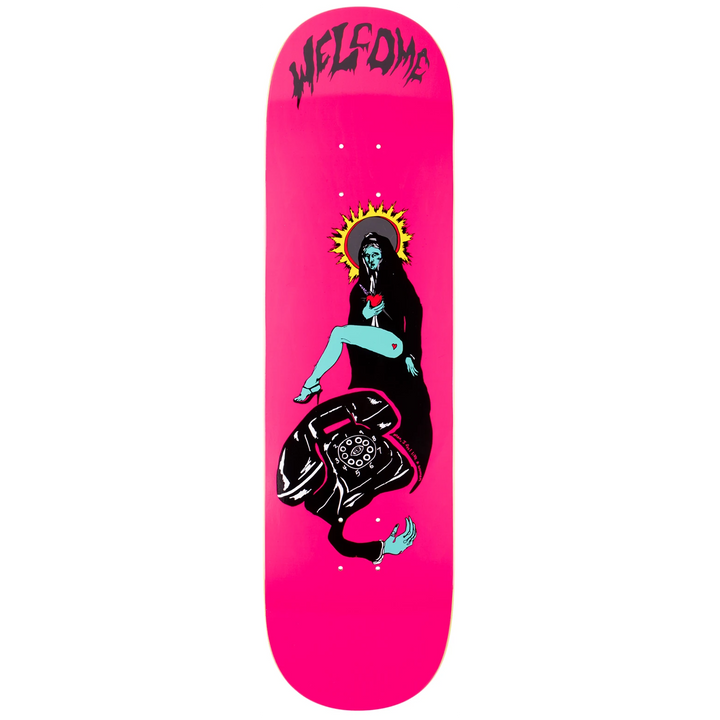 Welcome Call Mary on Labrys Hot Pink 8.5 Skateboard Deck