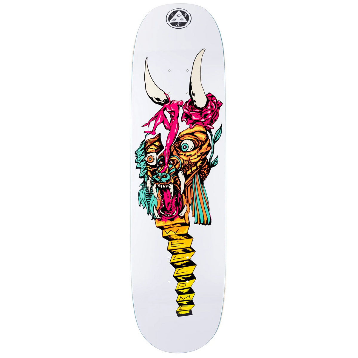 Welcome Beauty on Moontrimmer 2.0 White 8.5 Skateboard Deck