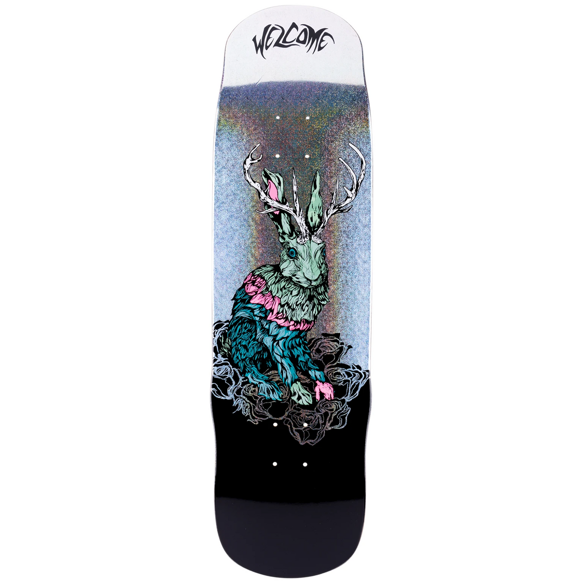 Welcome Thumper on Effigy Black Glitter Foil 8.8 Skateboard Deck