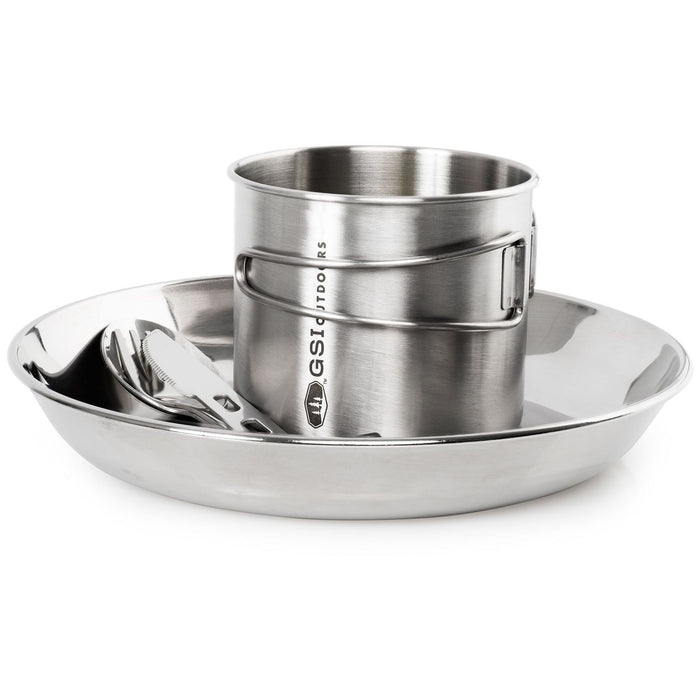 GSI Outdoors Glacier Stainless 1-Person Set Silver
