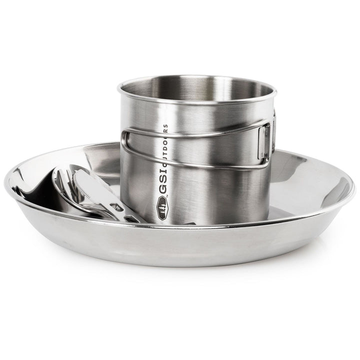 GSI Outdoors Glacier Stainless 1-Person Set Silver