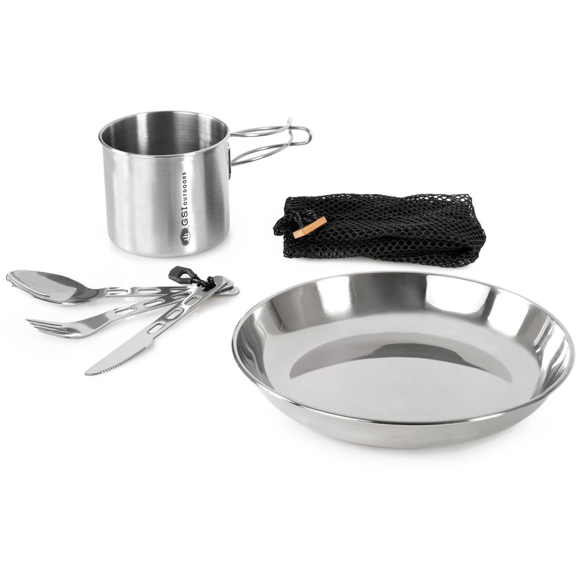 GSI Outdoors Glacier Stainless 1-Person Set Silver