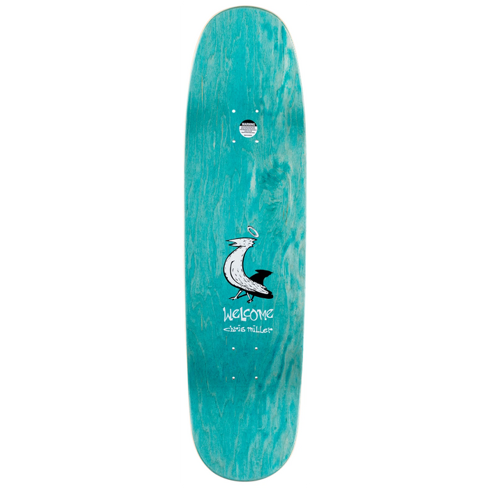 Welcome Cat Gets Bird on Catsblood 2.0 Black 8.75 Skateboard Deck