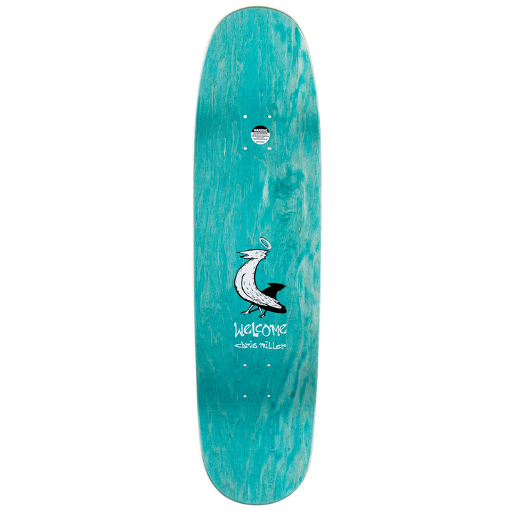 Welcome Cat Gets Bird on Catsblood 2.0 Black 8.75 Skateboard Deck