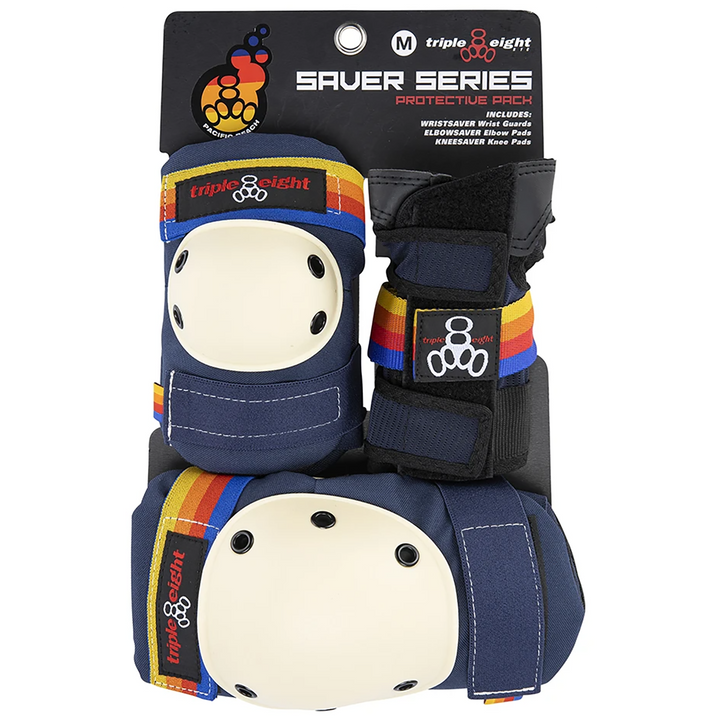 Triple 8 Saver Series Color Collection Skateboard Pad Set Pacific Beach