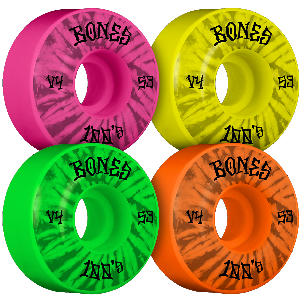 Bones 100s Party Pack #5 OG V4 Wide 100A Skateboard Wheels