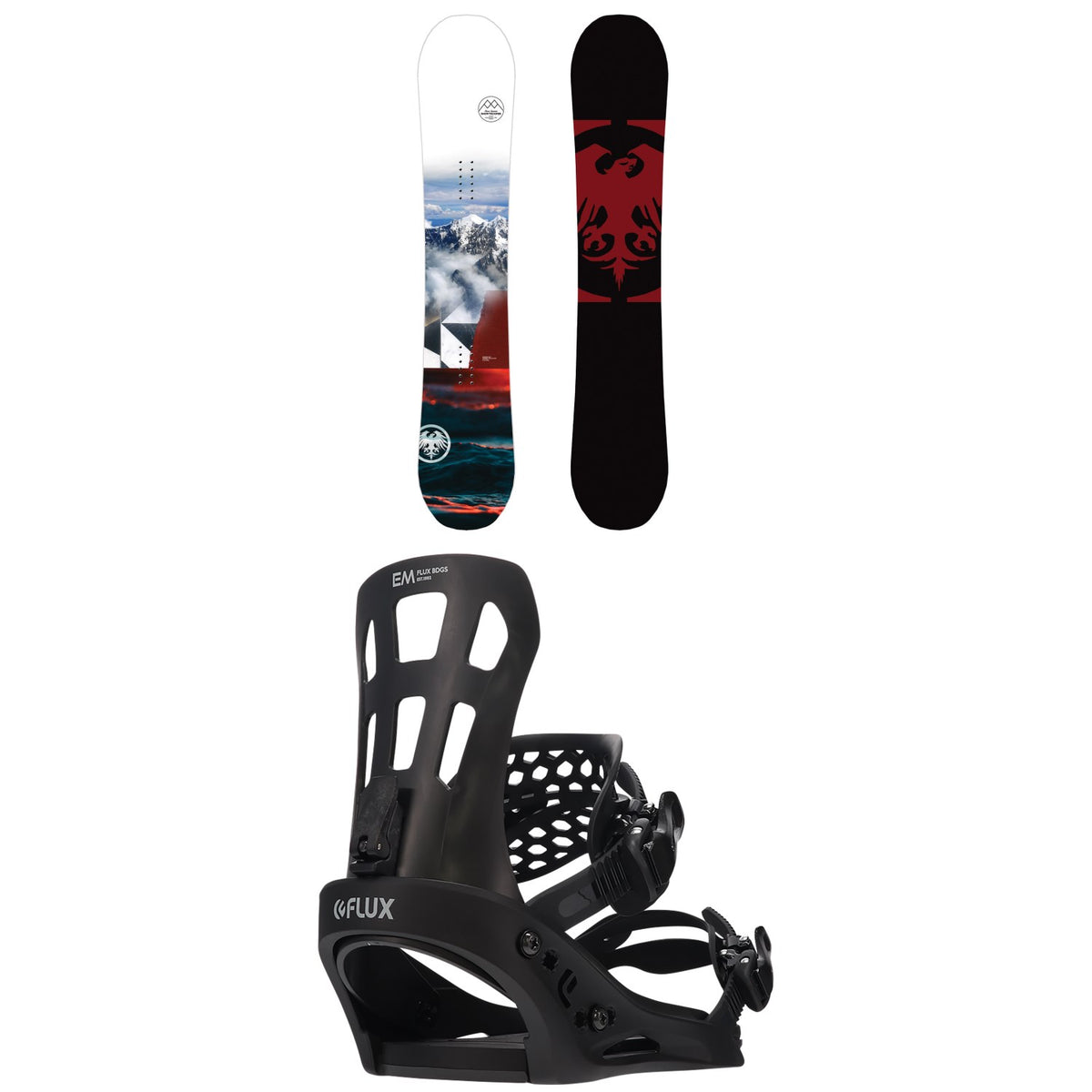 Never Summer Snowtrooper Snowboard + Flux EM Snowboard Bindings 2022