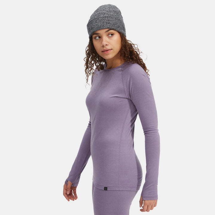 evo Ridgetop Merino Wool Midweight Crew Top - Women's Purple Sage