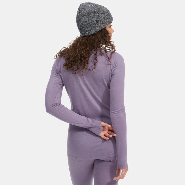 evo Ridgetop Merino Wool Midweight Crew Top - Women's Purple Sage