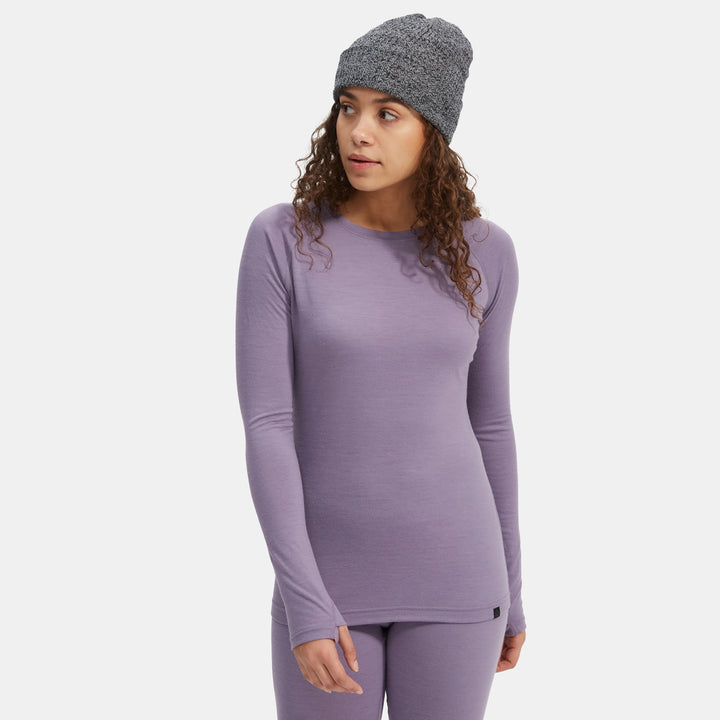 evo Ridgetop Merino Wool Midweight Crew Top - Women's Purple Sage