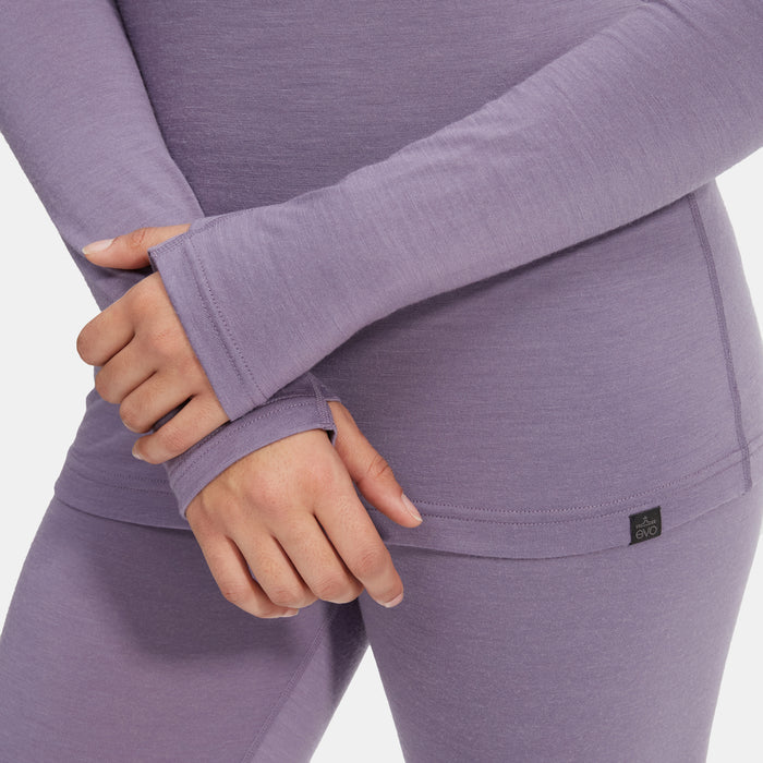 evo Ridgetop Merino Wool Midweight Crew Top - Women's Purple Sage