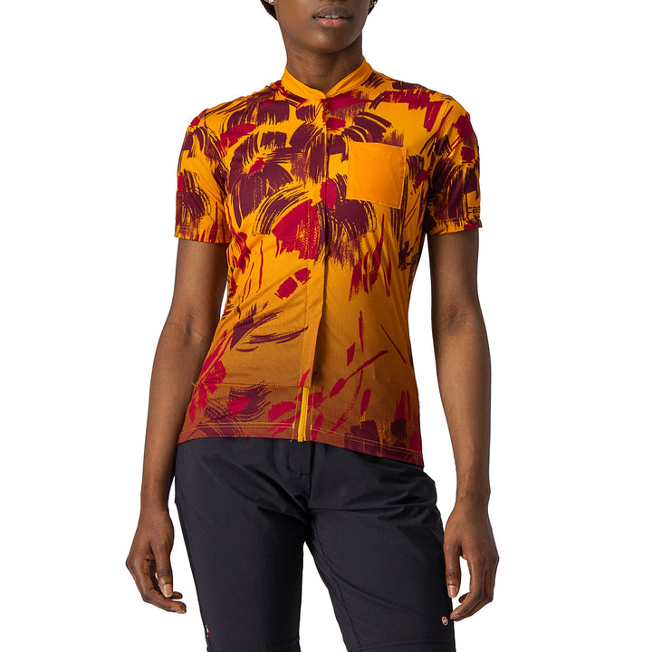 Castelli Unlimited Sentiero Jersey - Women's Golden Orange/Barbaresco Red