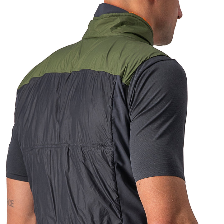 Castelli Unlimited Puffy Vest Light Military Gray/Dark Gray-Brilliant Orange
