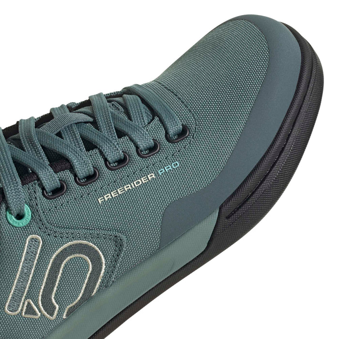 Five Ten Freerider Pro Canvas Shoes - Women's Hazy Emerald/Acid Mint/Core Black