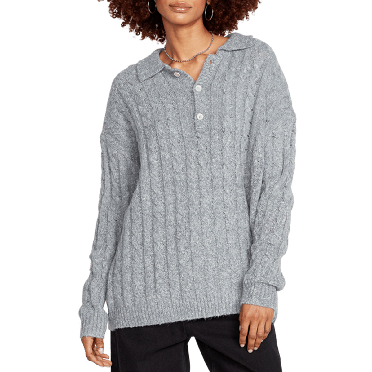 Volcom Low Low Polo Sweater - Women's Daze Grey