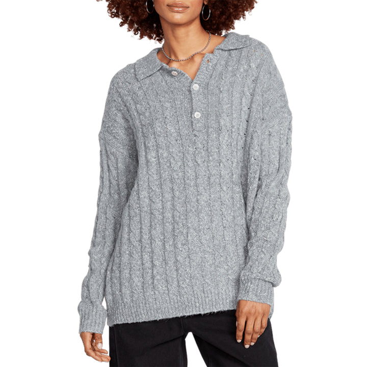 Volcom Low Low Polo Sweater - Women's Daze Grey