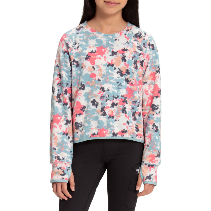 The North Face Glacier Pullover - Girls' Tourmaline Blue Multi Floral Camo Print