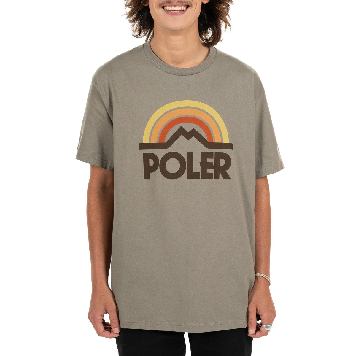 Poler Mountain Rainbow T-Shirt - Men's Warm Grey