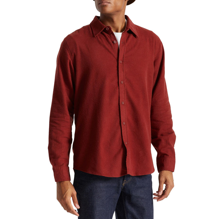 Brixton Bowery Soft Weave Long-Sleeve Flannel - Men's Dark Brick