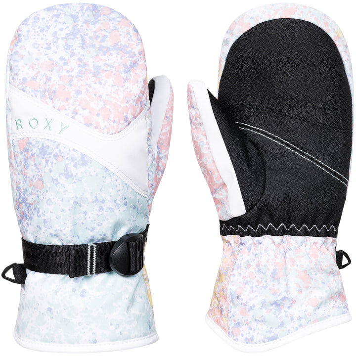 Roxy Jetty Mittens - Girls' Bright White/Splash