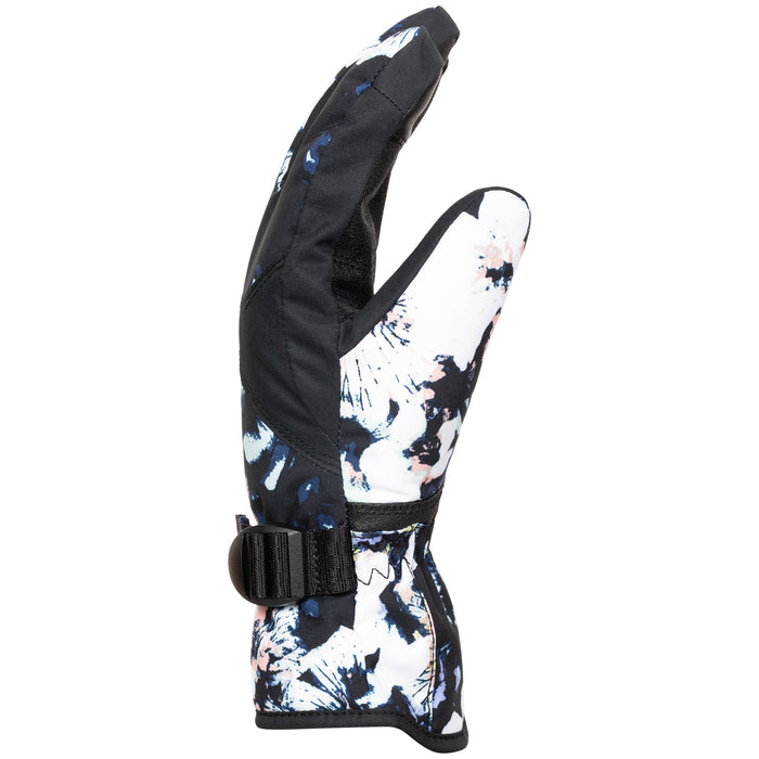Roxy Jetty Gloves - Girls' True Black/Black Flowers