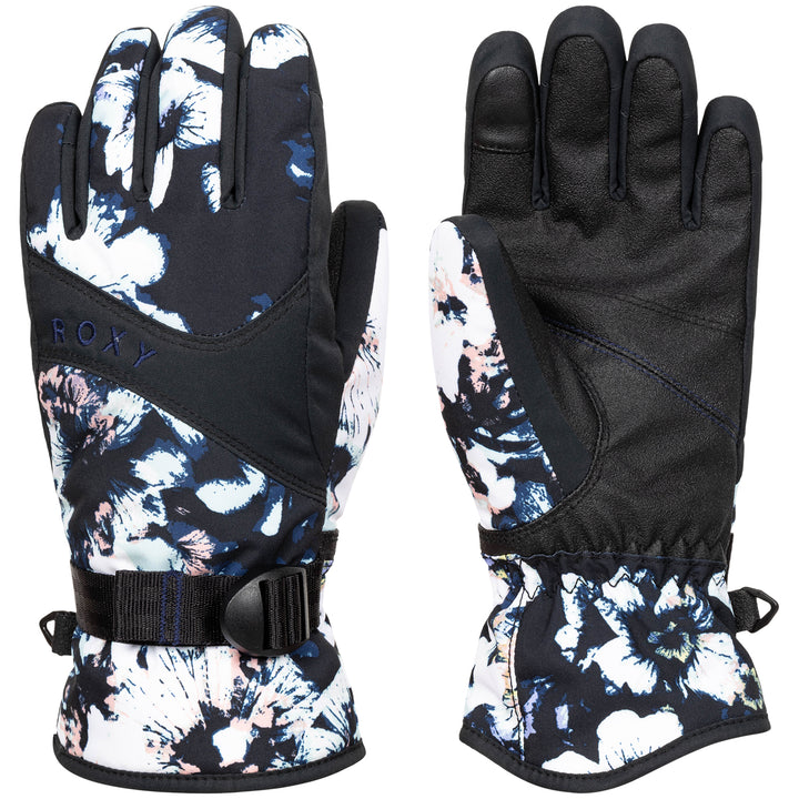 Roxy Jetty Gloves - Girls' True Black/Black Flowers