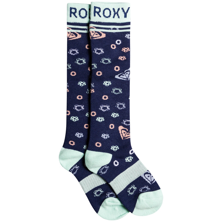 Roxy Frosty Snowboard Socks - Girls' Medieval Blue/Neo Logo