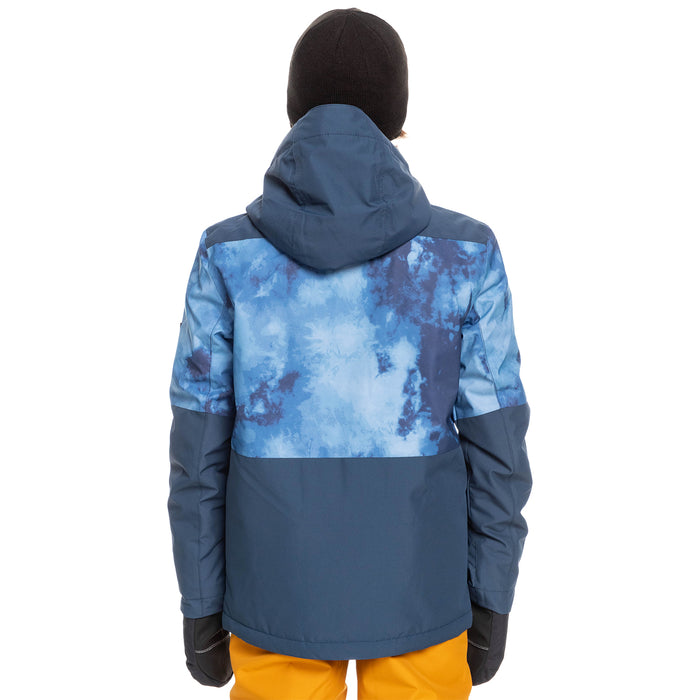 Quiksilver Mission Printed Block Jacket - Boys' Insignia Blue Quiet Storm