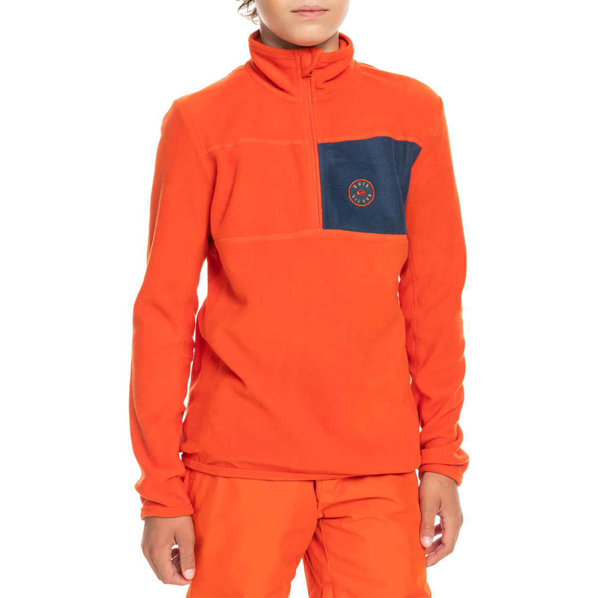 Quiksilver Aker Half Zip Fleece - Boys' Pureed Pumpkin