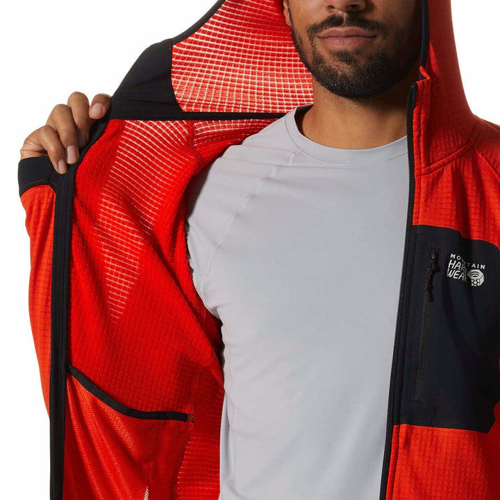Mountain Hardwear Polartec® Power Grid Full Zip Hoodie - Men's State Orange