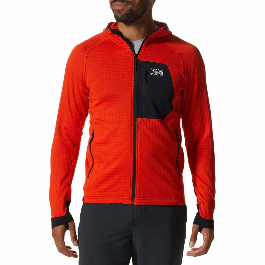 Mountain Hardwear Polartec® Power Grid Full Zip Hoodie - Men's State Orange